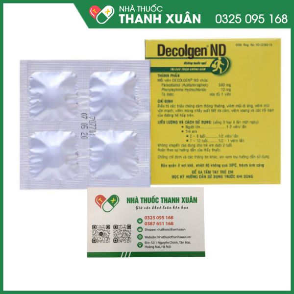 Decolgen ND điều trị cảm, viêm mũi dị ứng